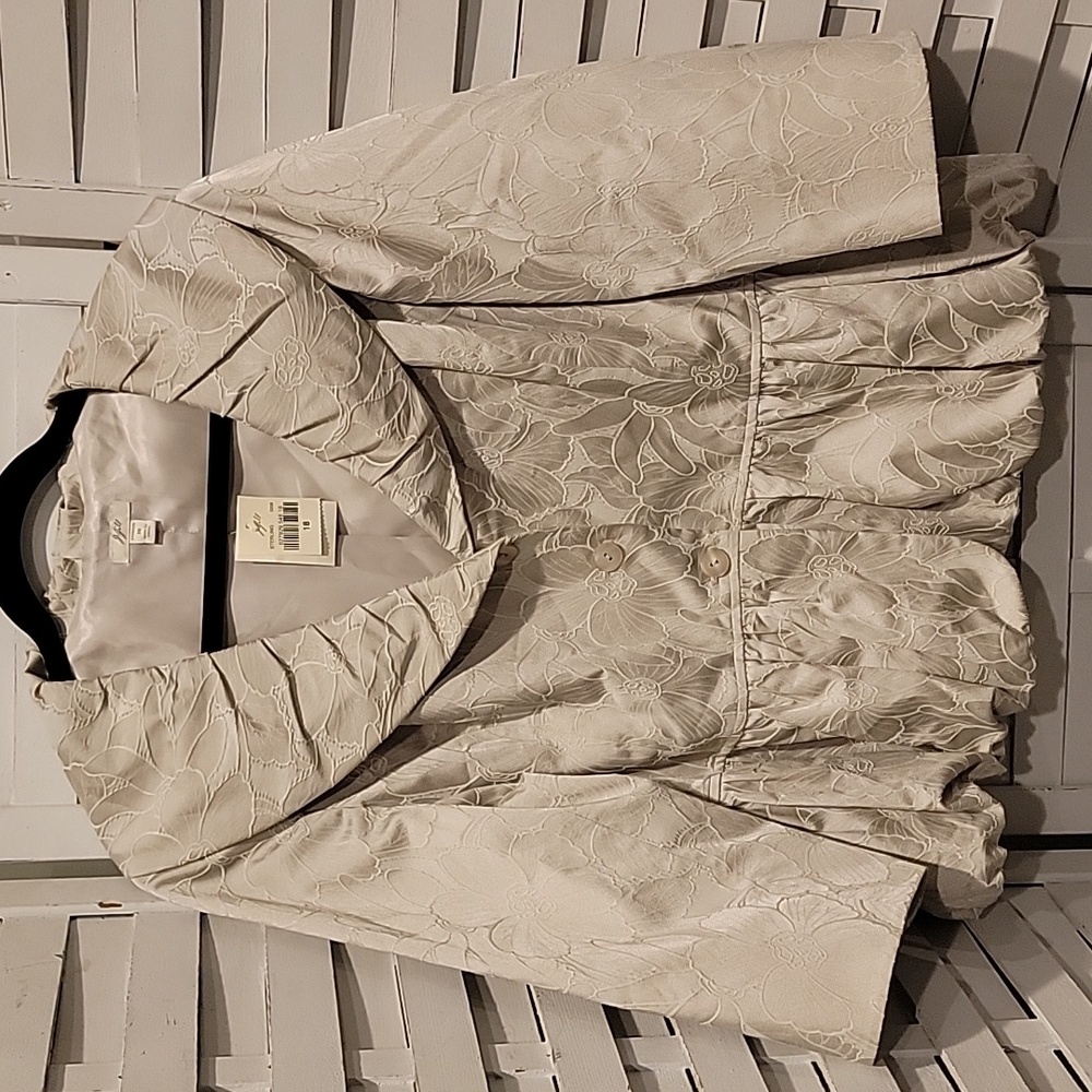 NWT J. Jill Peplum‎ Brocade Bubble Jacket Size 18
